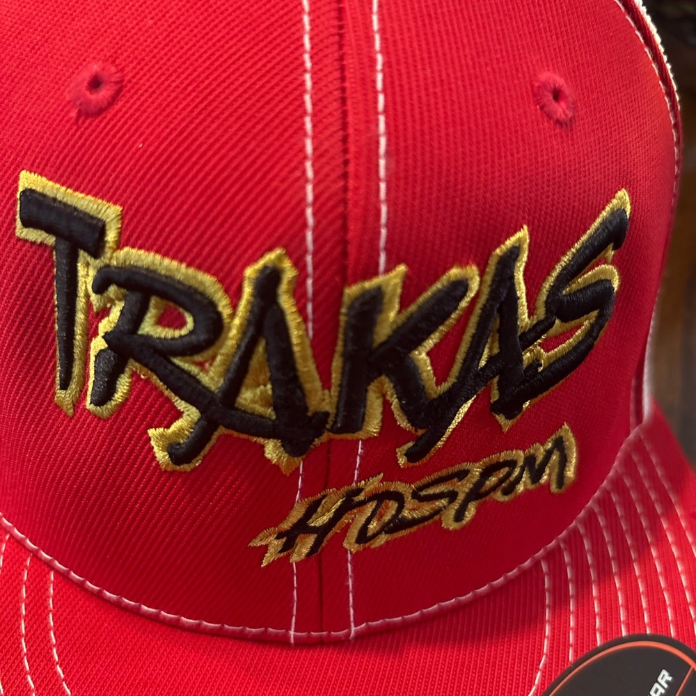 Red and White Structured Crown Hat